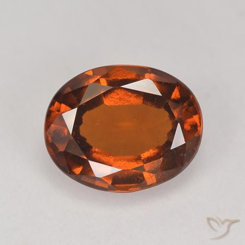 2.37ct Натуральный Янтарный Апельсин Гранат Гессонит, Овал, Чистота VS