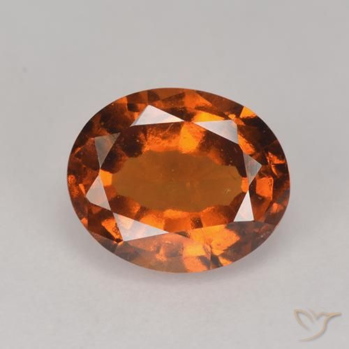 2.10ct Натуральный Янтарный Апельсин Гранат Гессонит, Овал, Чистота VS