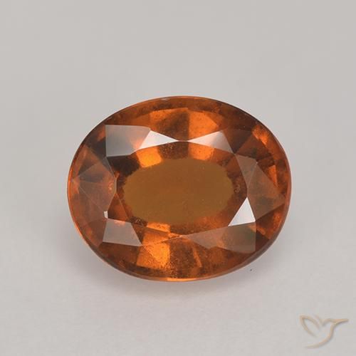 2.45ct Натуральный Средне-темно-оранжевый Гранат Гессонит, Овал, Чистота VS
