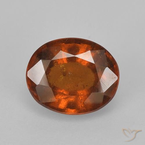 2.68ct Натуральный Темно-оранжевый Гранат Гессонит, Овал, VS-SI