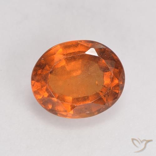 1.69ct Натуральный Темно-оранжевый Гранат Гессонит, Овал, VS-SI