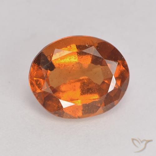 1.68ct Натуральный Средне-темно-оранжевый Гранат Гессонит, Овал, VS-SI