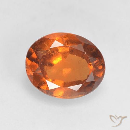 1.52ct Натуральный Средне-темно-оранжевый Гранат Гессонит, Овал, VS-SI