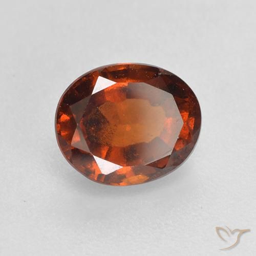 1.46ct Натуральный Янтарный Апельсин Гранат Гессонит, Овал, VS-SI