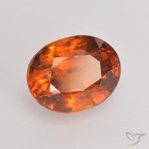 1.66ct Натуральный Средне-темно-оранжевый Гранат Гессонит, Овал, VS-SI
