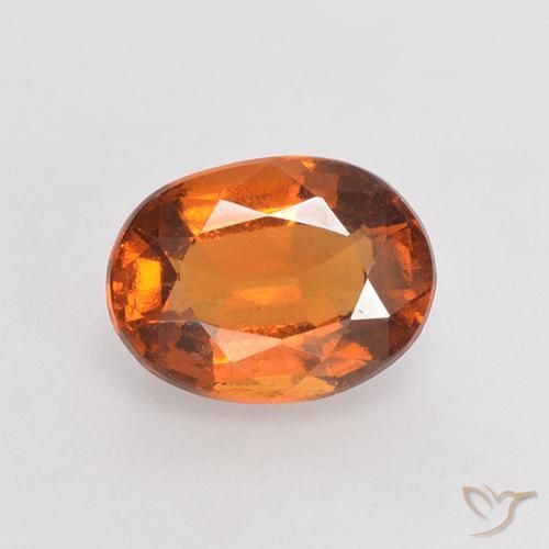 1.37ct Натуральный Средне-темно-оранжевый Гранат Гессонит, Овал, VS-SI