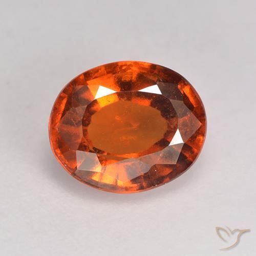 1.71ct Натуральный Красновато-оранжевый Гранат Гессонит, Овал, VS-SI