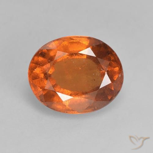 1.79ct Натуральный Темно-оранжевый Гранат Гессонит, Овал, VS-SI