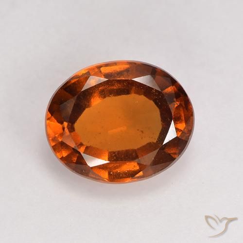 1.64ct Натуральный Янтарный Апельсин Гранат Гессонит, Овал, Чистота VS