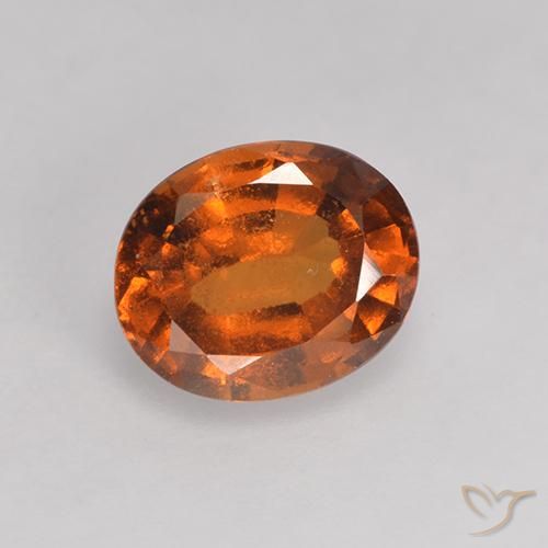 1.37ct Натуральный Темно-оранжевый Гранат Гессонит, Овал, Чистота VS