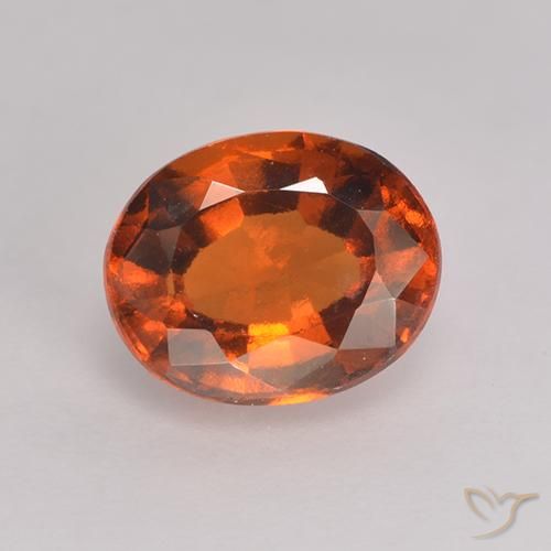 1.66ct Натуральный Темно-оранжевый Гранат Гессонит, Овал, Чистота VS