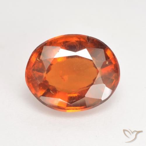 2.89ct Натуральный Темно-оранжевый Гранат Гессонит, Овал, VS-SI
