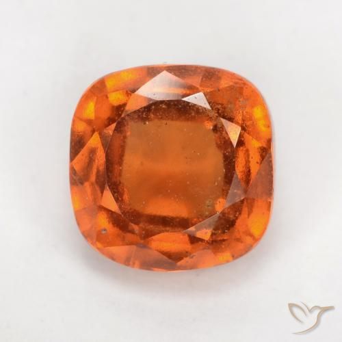 2.25ct Натуральный Темно-оранжевый Гранат Гессонит, Подушка, VS-SI
