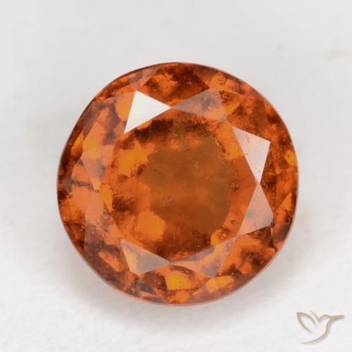 2.31ct Натуральный Темно-оранжевый Гранат Гессонит, Круглый, VS-SI