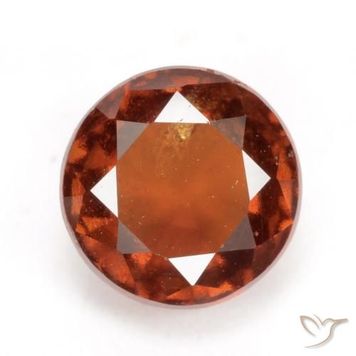 2.47ct Натуральный Янтарный Апельсин Гранат Гессонит, Круглый, VS-SI
