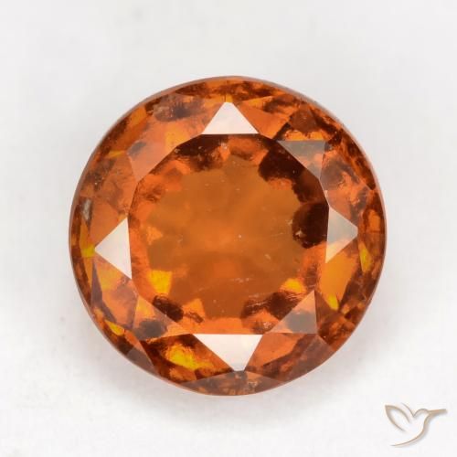 2.32ct Натуральный Средне-темно-оранжевый Гранат Гессонит, Круглый, VS-SI