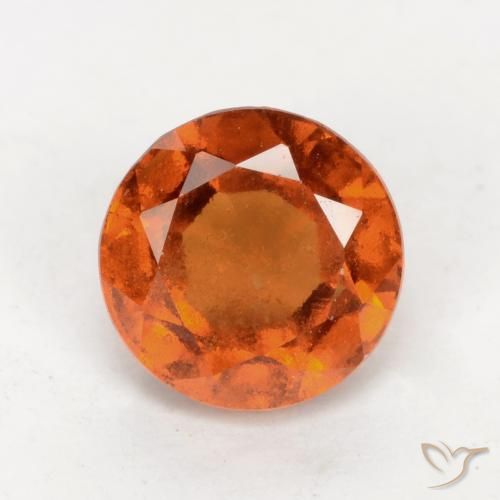 1.70ct Натуральный Темно-оранжевый Гранат Гессонит, Круглый, VS-SI