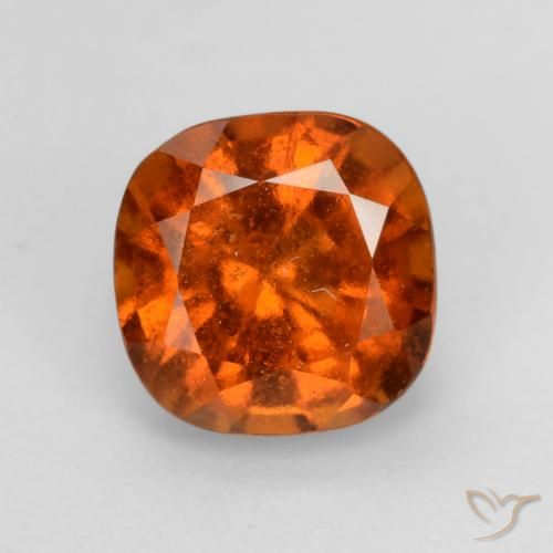 2.03ct Натуральный Огонь Оранжевый Гранат Гессонит, Подушка, VS-SI