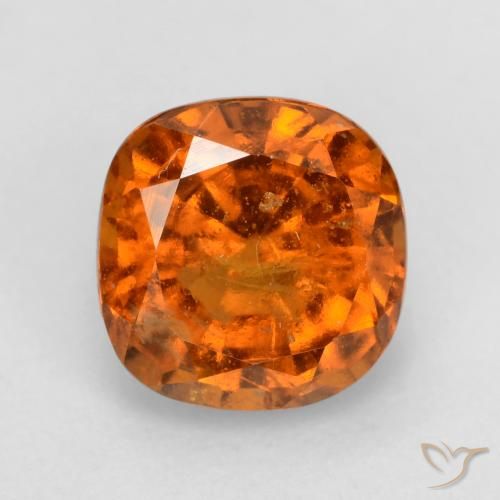 2.00ct Натуральный Средне-темно-оранжевый Гранат Гессонит, Подушка, VS-SI