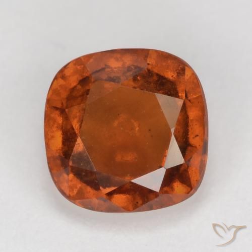 2.13ct Натуральный Темно-оранжевый Гранат Гессонит, Подушка, VS-SI