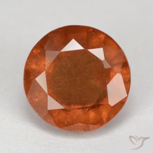 2.87ct Натуральный Темно-оранжевый Гранат Гессонит, Круглый, VS-SI
