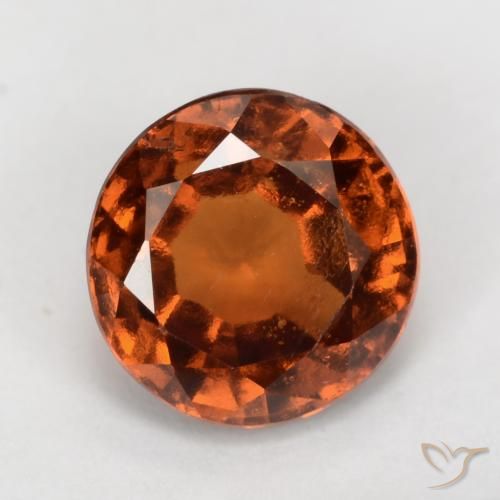 2.10ct Натуральный Янтарный Апельсин Гранат Гессонит, Круглый, Чистота VS