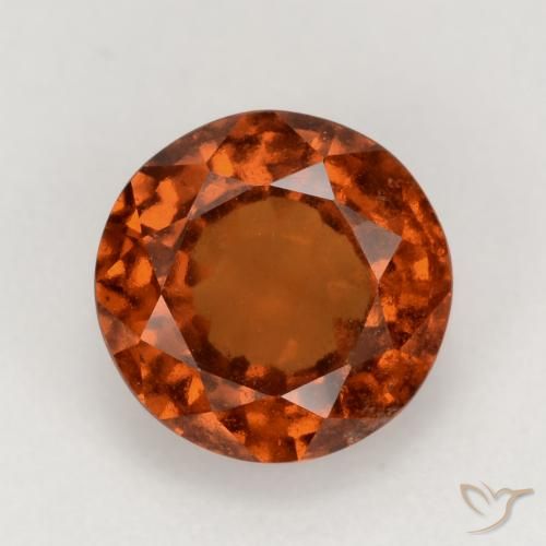 2.02ct Натуральный Янтарный Апельсин Гранат Гессонит, Круглый, VS-SI