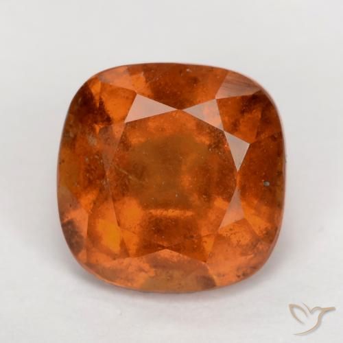 2.04ct Натуральный Красновато-оранжевый Гранат Гессонит, Подушка, VS-SI