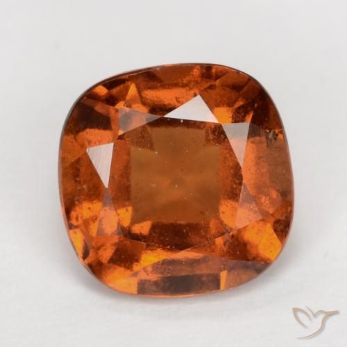 1.74ct Натуральный Темно-оранжевый Гранат Гессонит, Подушка, Чистота VS