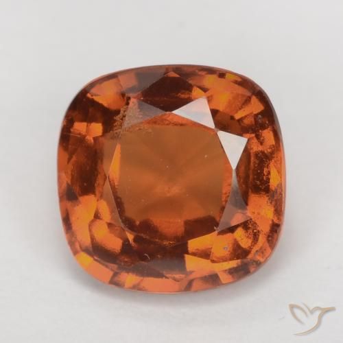 2.02ct Натуральный Средне-темно-оранжевый Гранат Гессонит, Подушка, Чистота VS