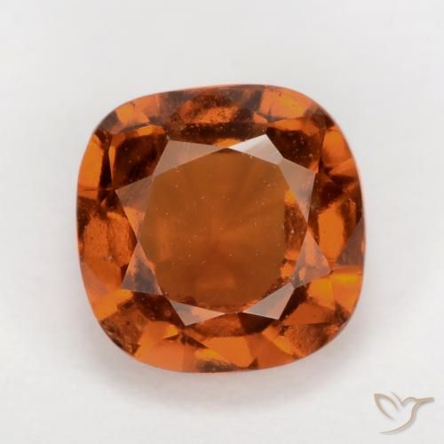 2.03ct Натуральный Темно-оранжевый Гранат Гессонит, Подушка, VS-SI