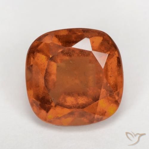 1.99ct Натуральный Красновато-оранжевый Гранат Гессонит, Подушка, VS-SI