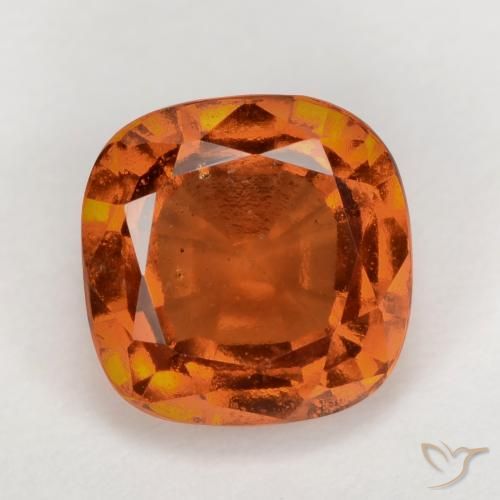 2.10ct Натуральный Средне-темно-оранжевый Гранат Гессонит, Подушка, Чистота VS