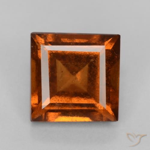 1.32ct Натуральный Темно-оранжевый Гранат Гессонит, Квадрат, VS-SI
