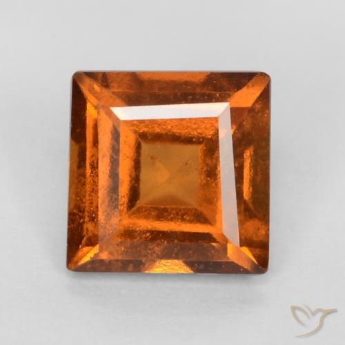 1.16ct Натуральный Средний апельсин Гранат Гессонит, Квадрат, VS-SI