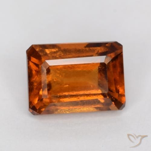 1.29ct Натуральный Янтарный Апельсин Гранат Гессонит, Изумрудная огранка, VS-SI