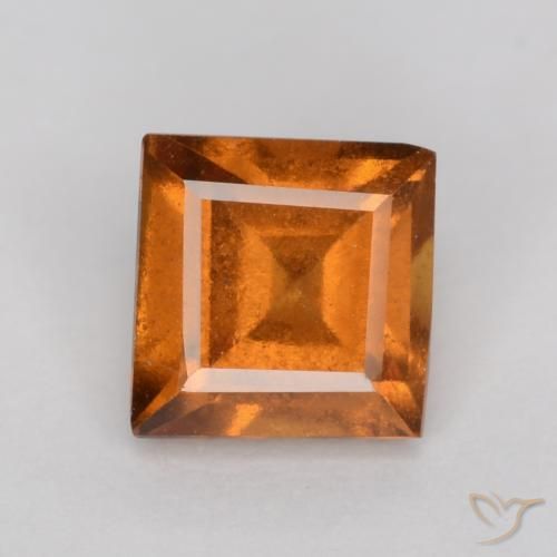 0.91ct Натуральный Средне-темно-оранжевый Гранат Гессонит, Квадрат, Чистота VS