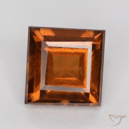 1.44ct Натуральный Янтарный Апельсин Гранат Гессонит, Квадрат, Чистота VS