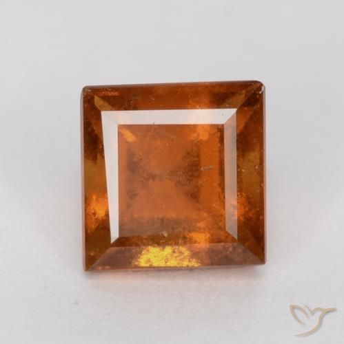 1.00ct Натуральный Средне-темно-оранжевый Гранат Гессонит, Квадрат, SI