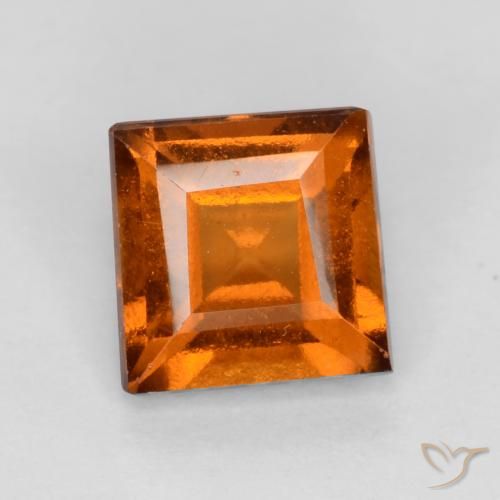 1.12ct Натуральный Средне-темно-оранжевый Гранат Гессонит, Квадрат, Чистота VS