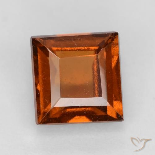 1.32ct Натуральный Темно-оранжевый Гранат Гессонит, Квадрат, Чистота VS