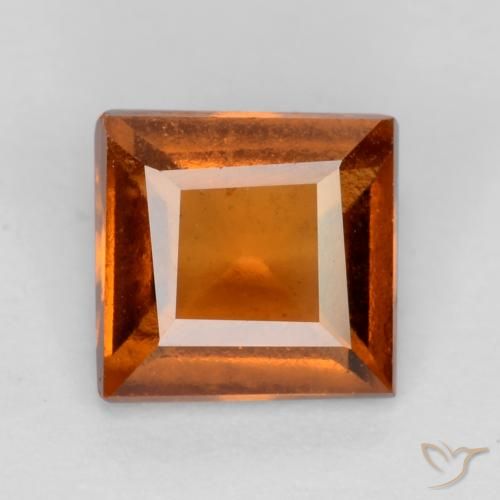 1.19ct Натуральный Средне-темно-оранжевый Гранат Гессонит, Квадрат, Чистота VS