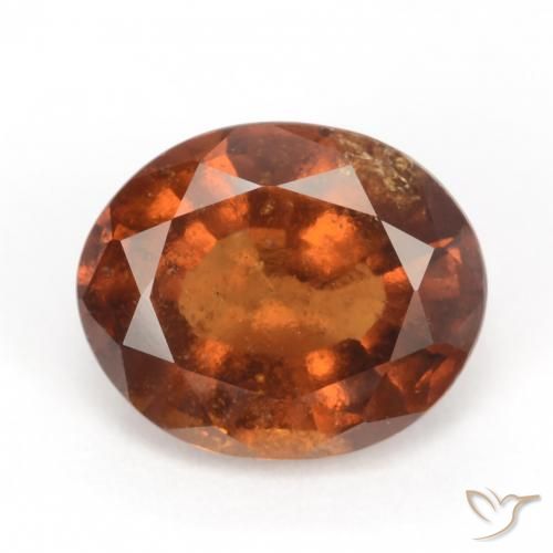 2.51ct Натуральный Темно-оранжевый Гранат Гессонит, Овал, VS-SI