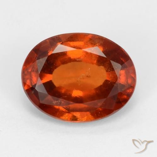 2.33ct Натуральный Темно-оранжевый Гранат Гессонит, Овал, Чистота VS
