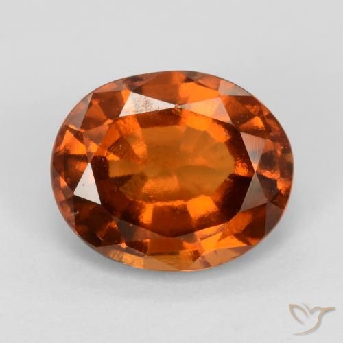 2.22ct Натуральный Средне-темно-оранжевый Гранат Гессонит, Овал, Чистота VS