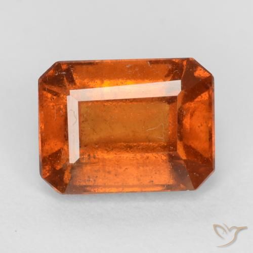 2.15ct Натуральный Темно-оранжевый Гранат Гессонит, Изумрудная огранка, VS-SI