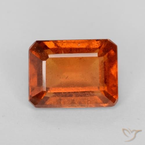 2.09ct Натуральный Средний апельсин Гранат Гессонит, Изумрудная огранка, VS-SI