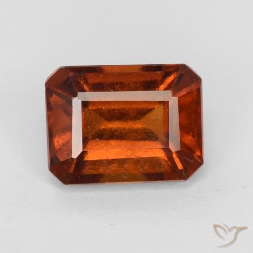 2.11ct Натуральный Огонь Оранжевый Гранат Гессонит, Изумрудная огранка, Чистота VS