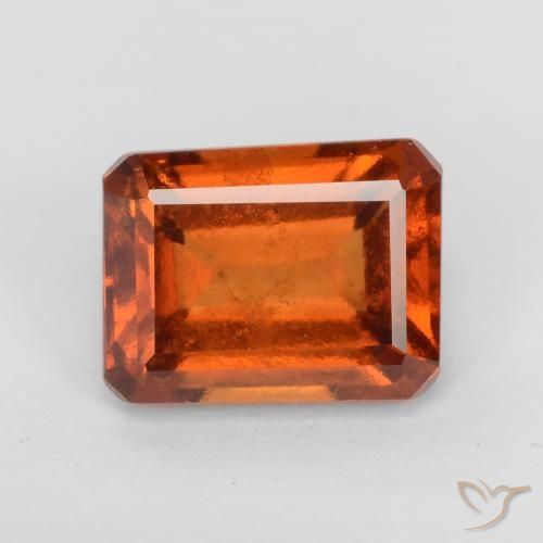 2.23ct Натуральный Темно-оранжевый Гранат Гессонит, Изумрудная огранка, VS-SI