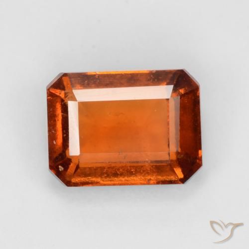 2.13ct Натуральный Янтарный Апельсин Гранат Гессонит, Изумрудная огранка, VS-SI